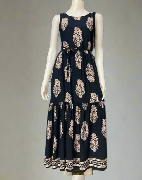 Summer Casual Printed Sleeveless Maxi Dress